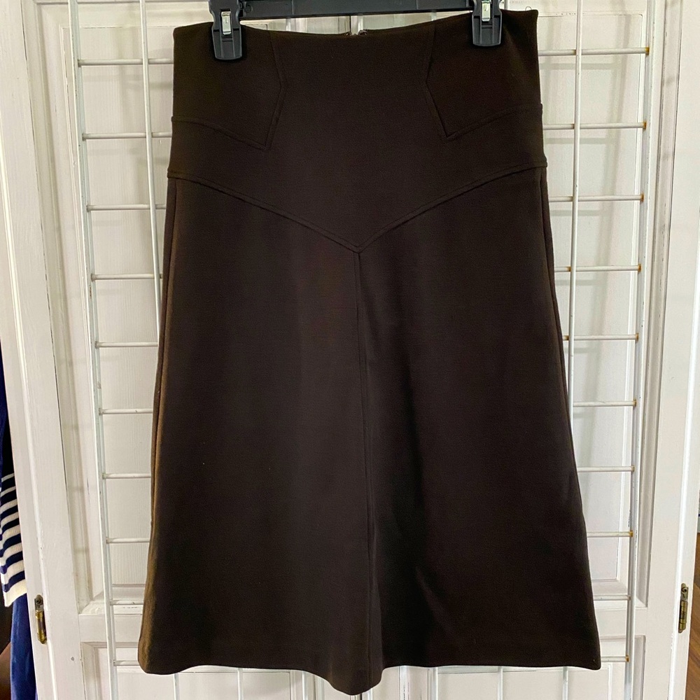 Diane von Furstenberg 10 brown midi wool skirt 30x27” length new